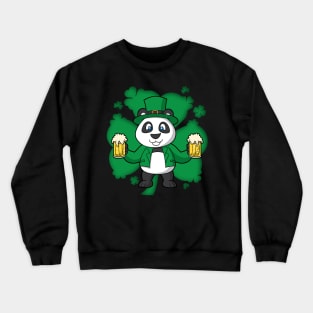 Irish Panda Beers Shamrock St Patricks Day Crewneck Sweatshirt